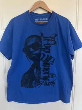Pop Smoke Faith Blue Graphic T-Shirt Size 1X Rap & Hip Hop Music Tee